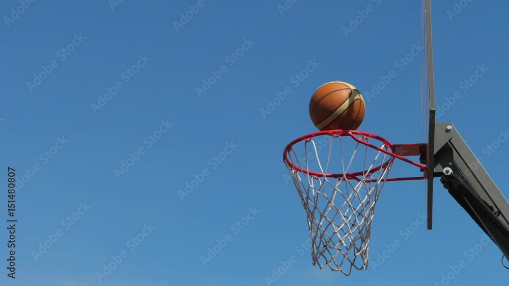 Scoring a basket in a basketball hoop. Slow motion footage.
Scoring a basket in a basketball hoop. Slow motion footage.
