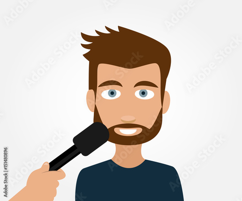 Mann im Interview Flat Design Vektor Grafik