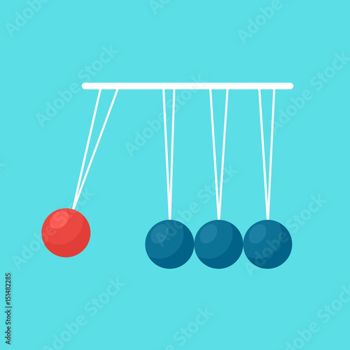 pendulum balls flat vector