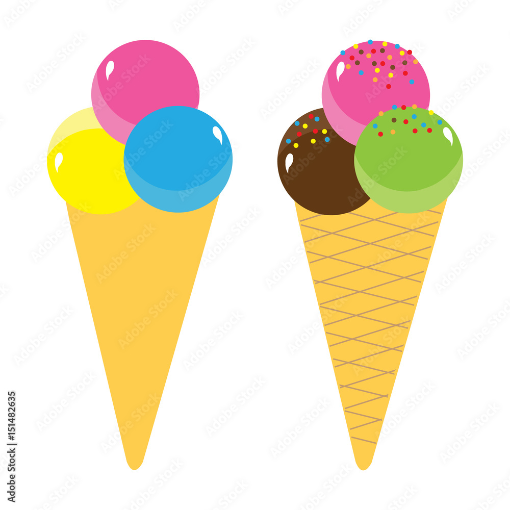 Set of Ice Cream Cones