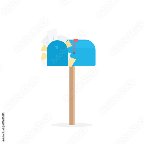 full blue mailbox