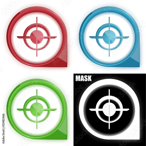 ikona w okręgu ze strzałką i blaskiem zestaw