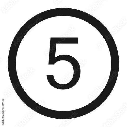 Maximum speed limit 5 sign line icon