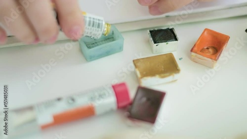 Wallpaper Mural Woman artist painting watercolor paints 4k Torontodigital.ca