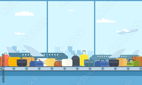 Conveyor belt in airport
