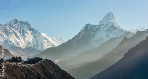 Morning view of the  Ama Dablam (6814 m) - Nepal, Himalayas photo