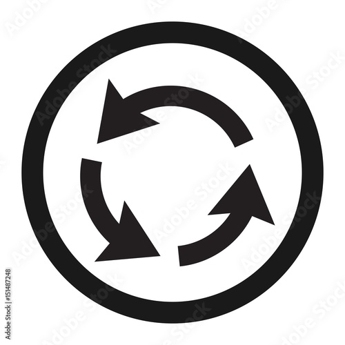 Roundabout Circulation sign line icon
