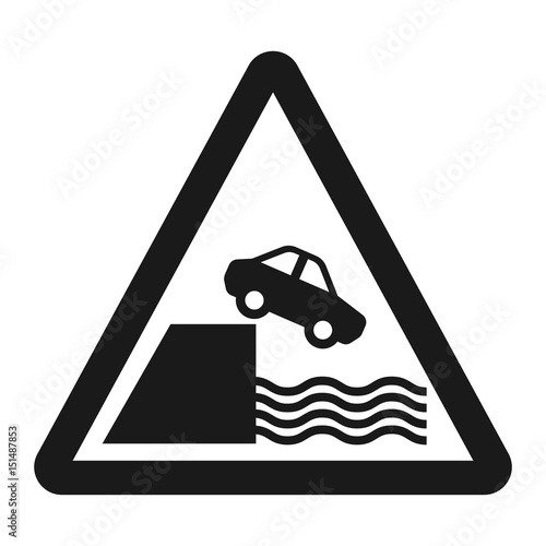 Embankment sign line icon