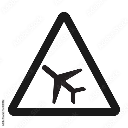 Low Flying Aircraft sign line icon