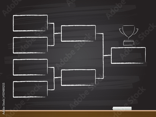 Chalk hand drawing with semi final chart. Vector illustration.