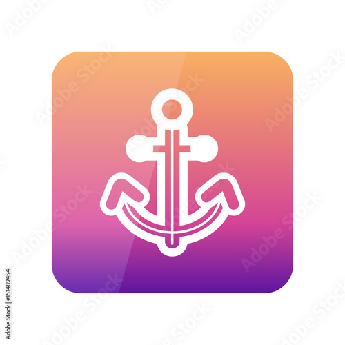 Anchor outline icon. Summer. Marine
