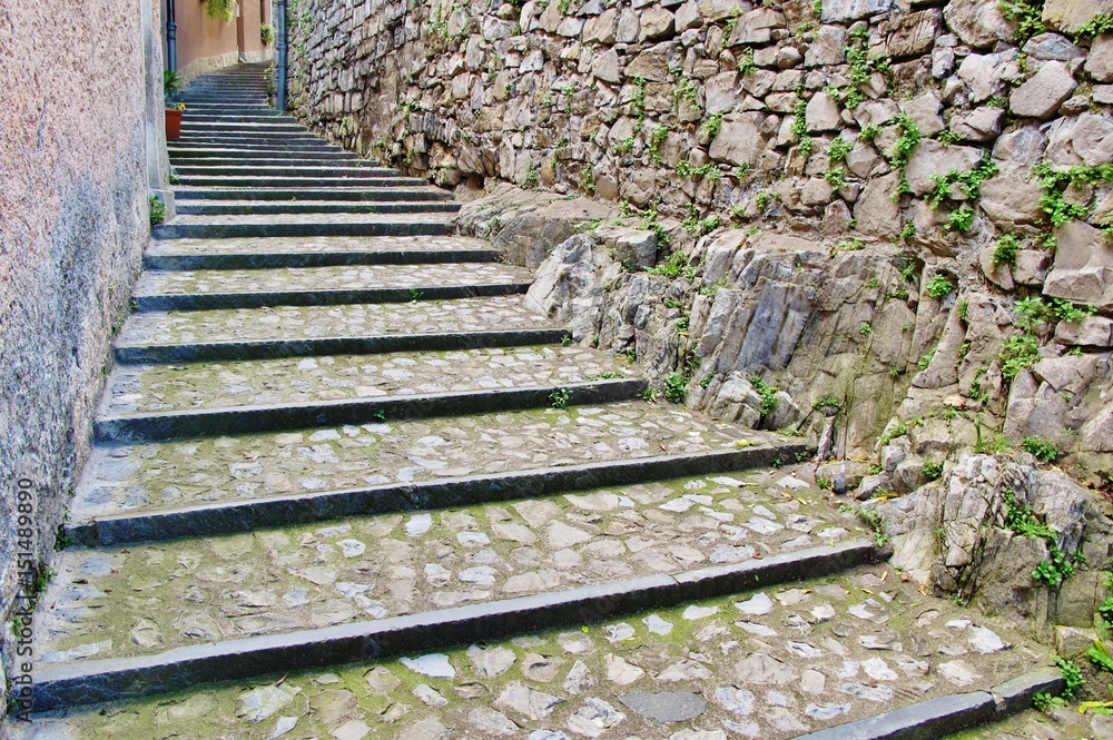 Treppenweg in Gandria, Tessin