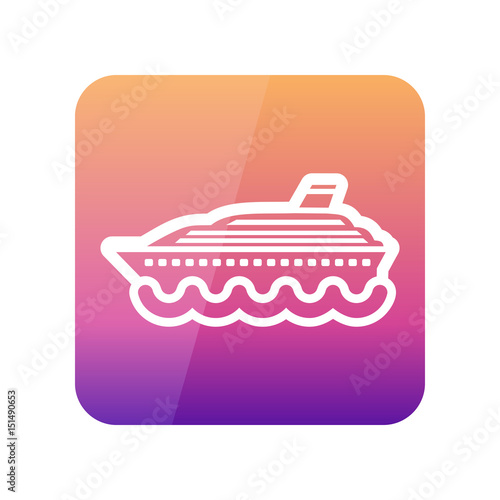Cruise transatlantic liner ship icon. Vacation