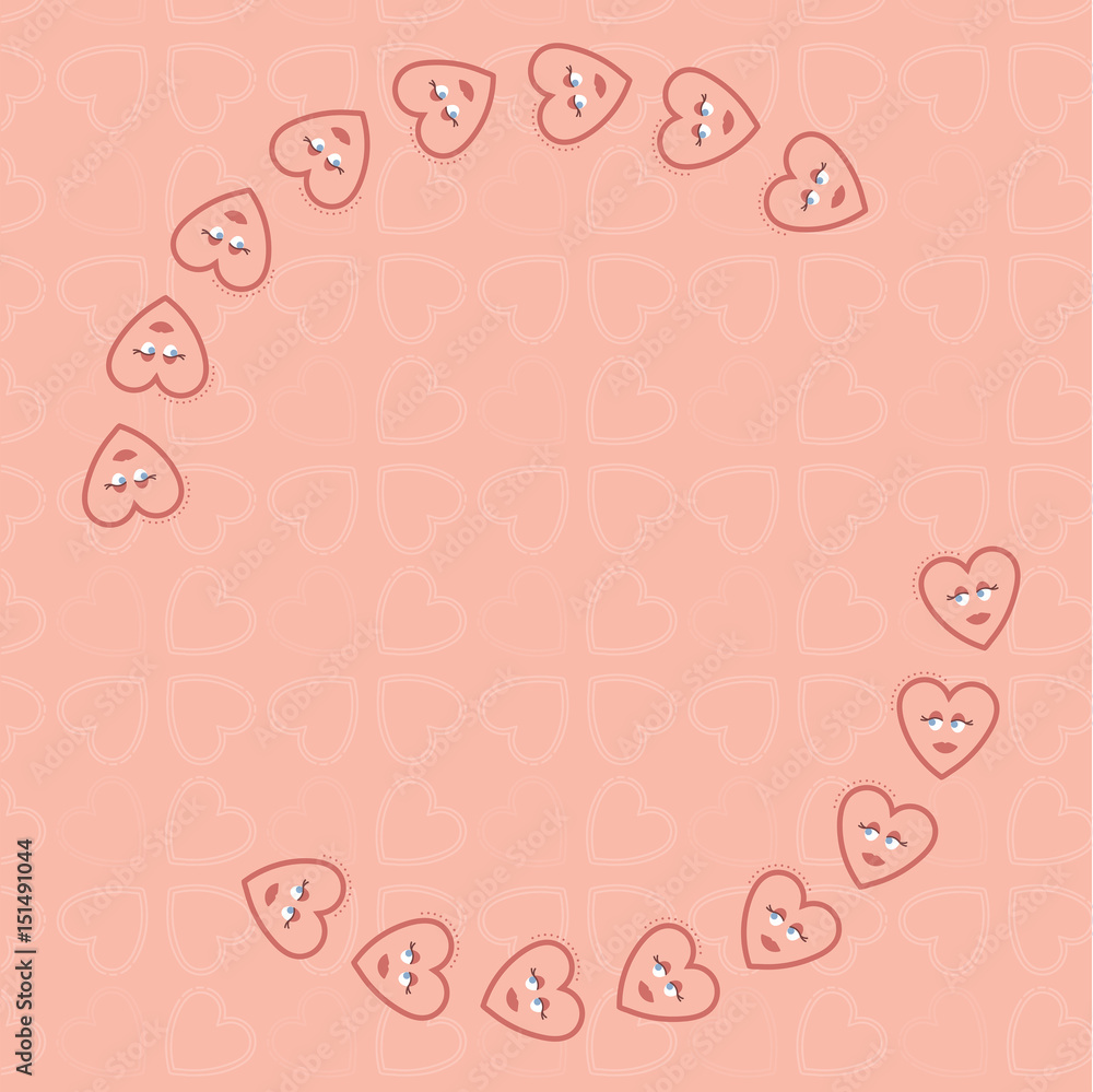 Vector image of heart shape patterns