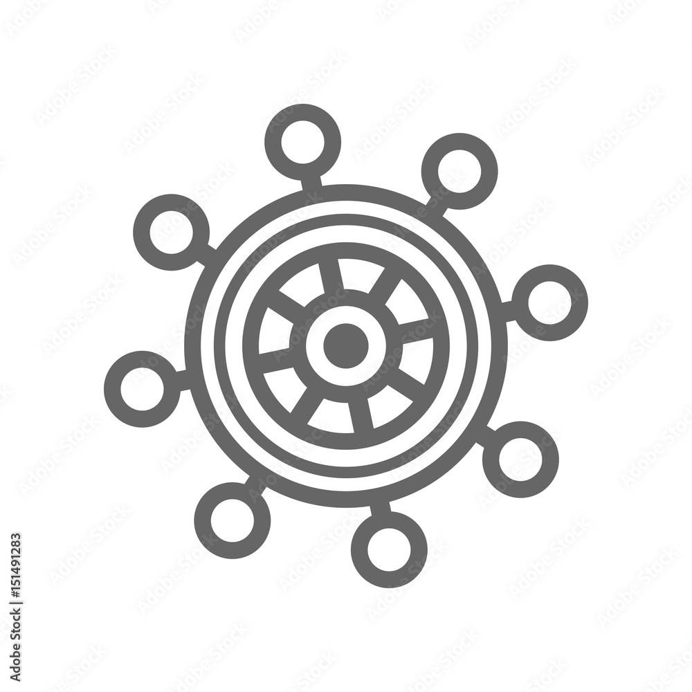 Fototapeta premium Helm outline icon. Summer. Marine
