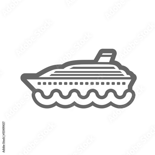 Cruise transatlantic liner ship icon. Vacation