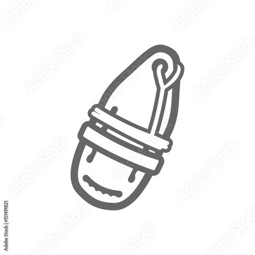 Torpedo rescue lifeguard buoy icon. Summer