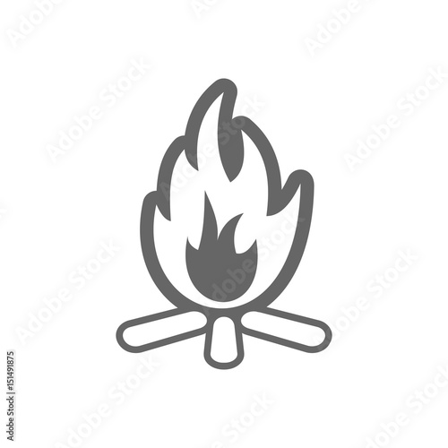 Bonfire outline icon. Summer. Vacation