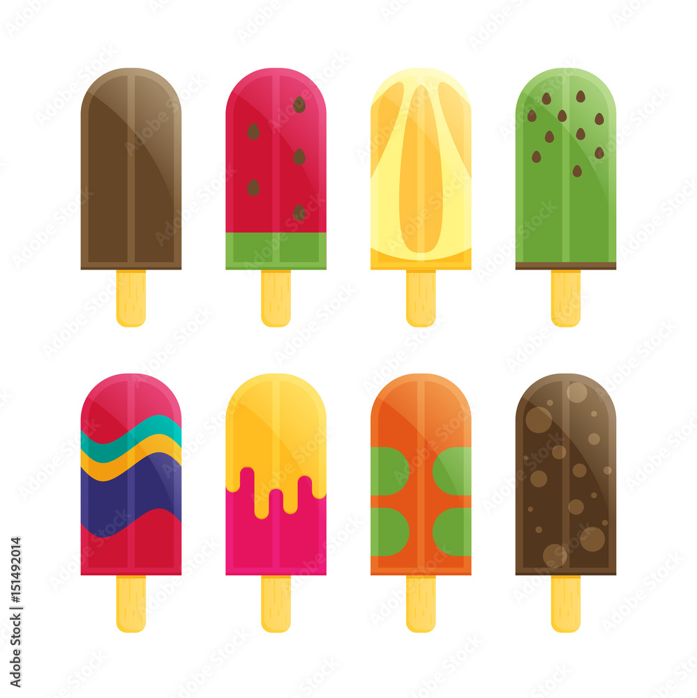Popsicle ice cream flat vector