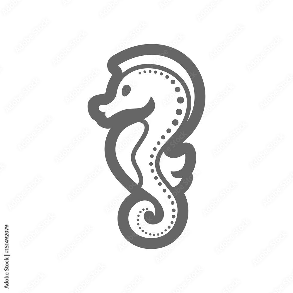 Obraz premium Sea Horse outline icon. Summer. Vacation