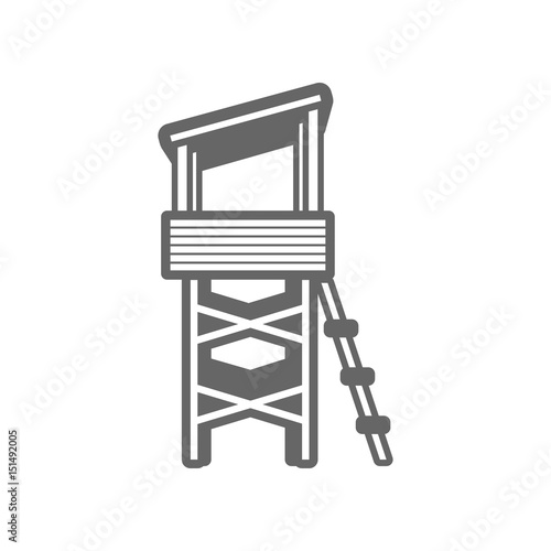 Lifeguard tower outline icon. Summer. Vacation