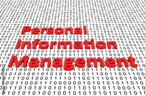 Personal information management in the form of binary code, 3D illustration
