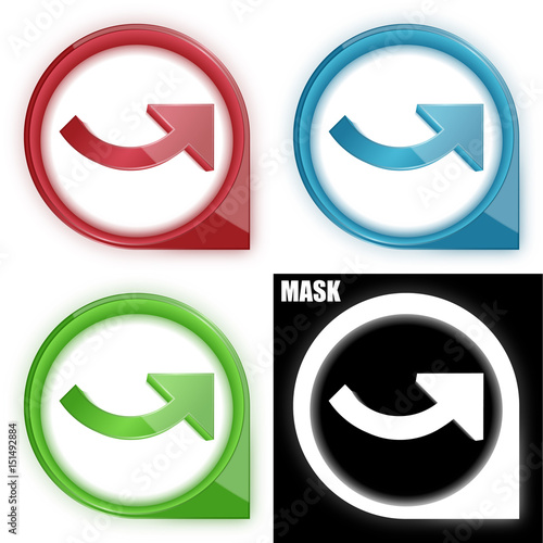  ikona w okręgu ze strzałką i blaskiem zestaw