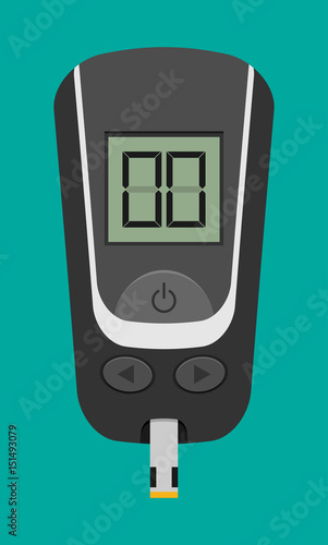 Home glucometer flat vector