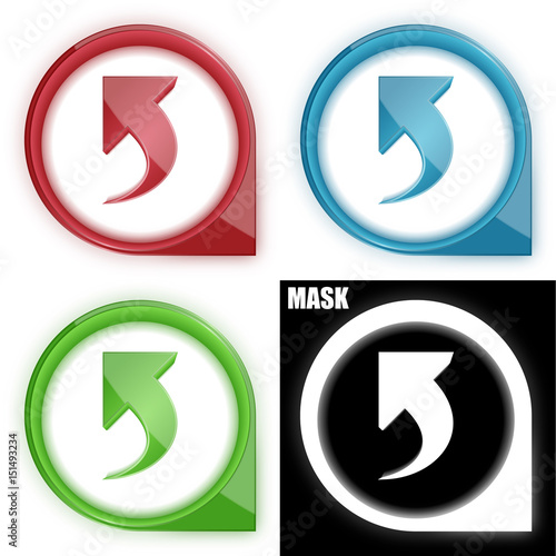 ikona w okręgu ze strzałką i blaskiem zestaw