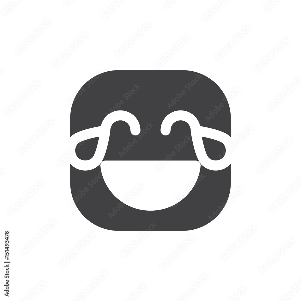 Face With Tears of Joy emoji. glyph icon, vector emoticon Face With Tears of Joy emoji. glyph icon, vector emoticon