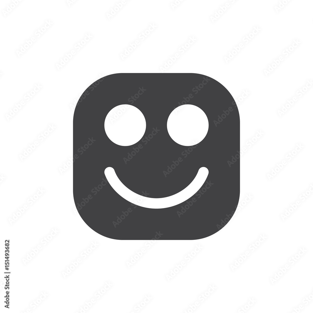 Smiling, Happy Face emoji. glyph icon, vector emoticon Smiling, Happy Face emoji. glyph icon, vector emoticon