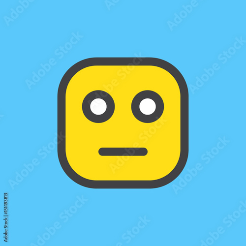 Neutral Face emoji. Filled outline icon, colorful vector emoticon