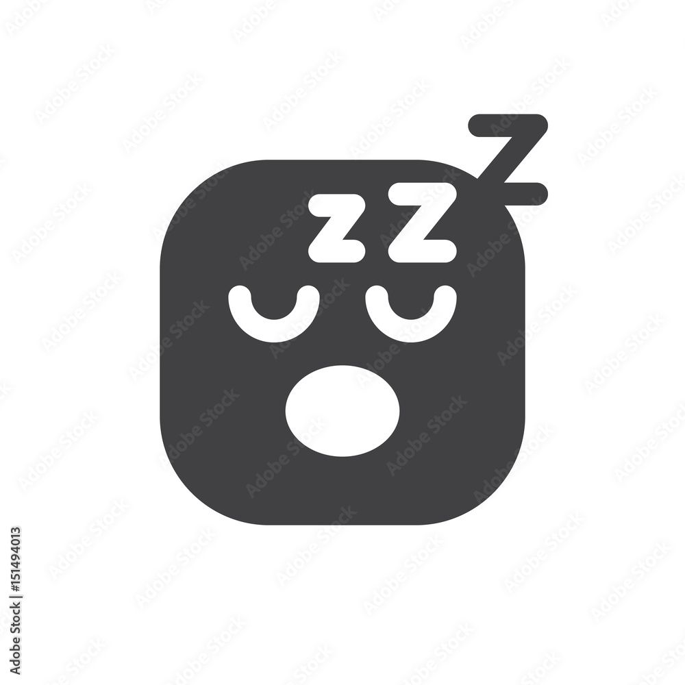 Zzz, Sleep Face emoji. glyph icon, vector emoticon Zzz, Sleep Face emoji. glyph icon, vector emoticon