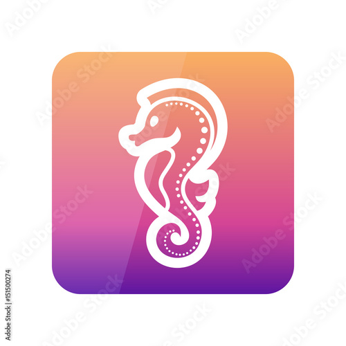 Sea Horse outline icon. Summer. Vacation