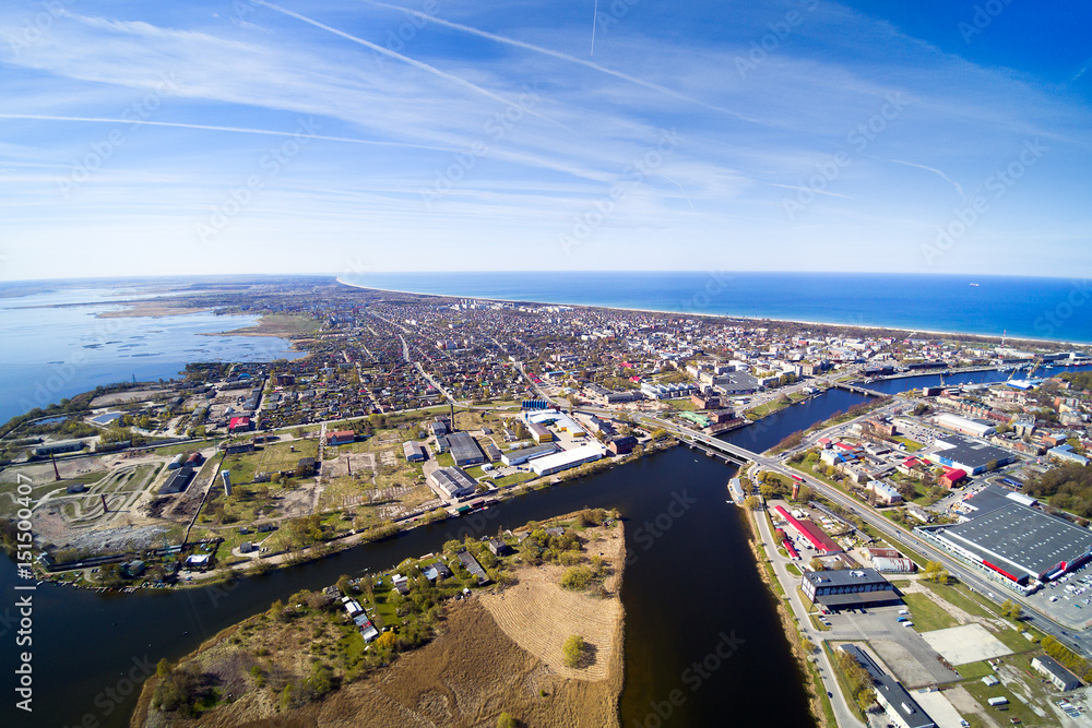 Aerial view of Liepaja city, Latvia.