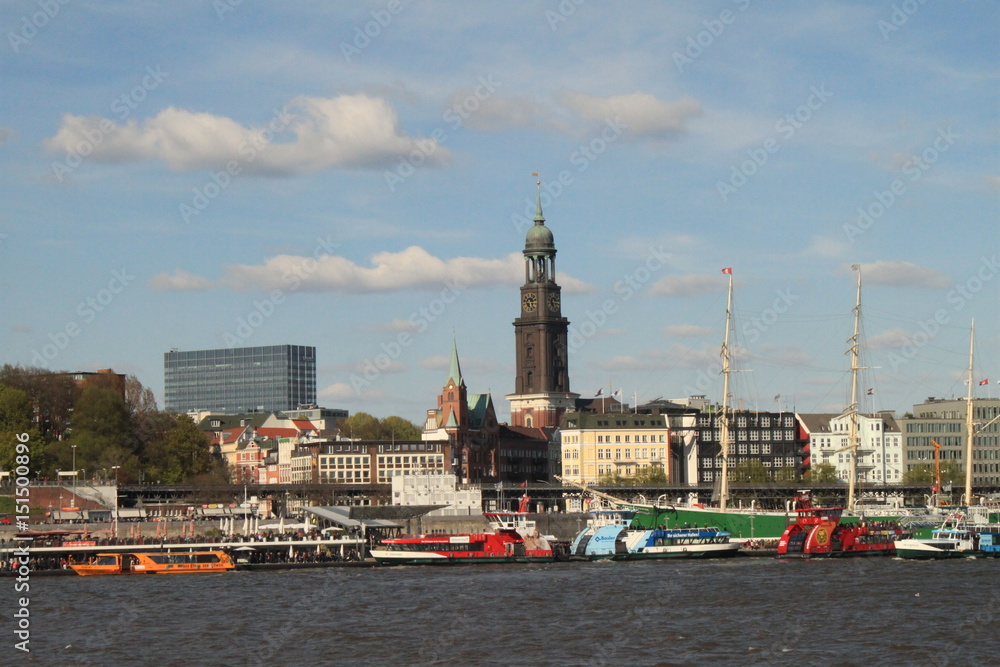 That`s Hamburg / St. Pauli langing stages and st. michael church