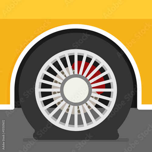 Flat tire on car vector