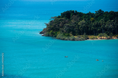Isolate island in blue ocean
