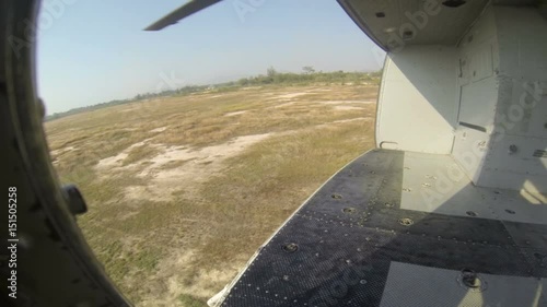 helicopter flight landing scene