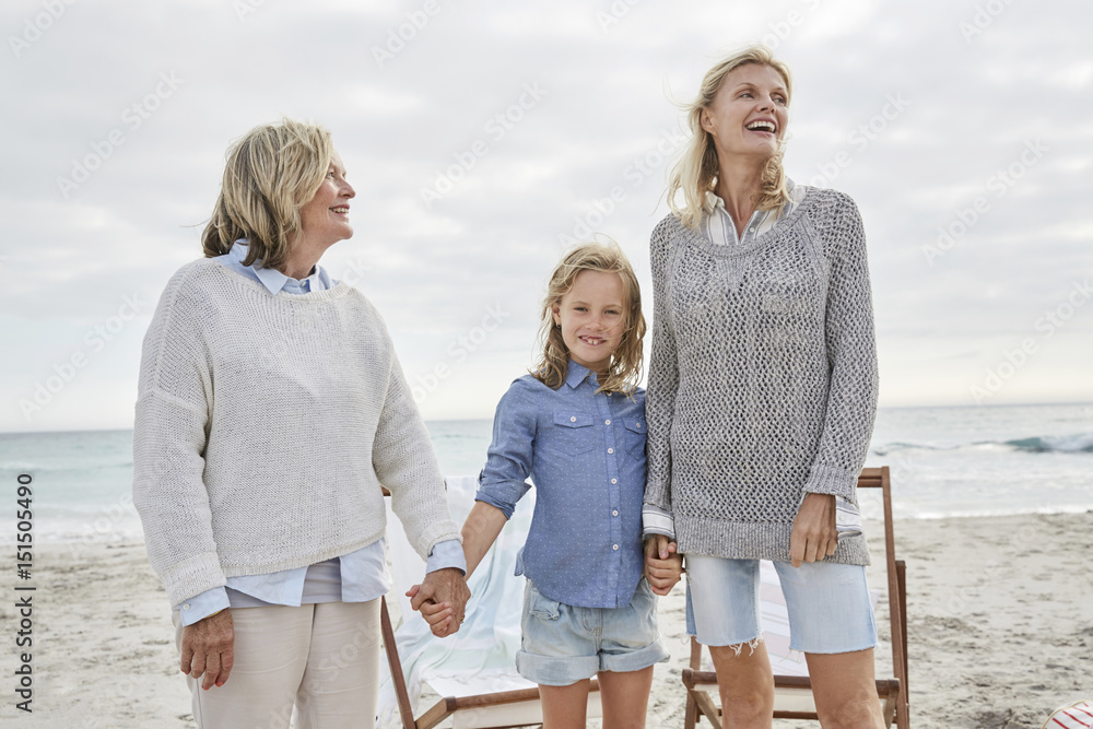 Mother daughter and grandmother spending a day at the beach Mother daughter and grandmother spending a day at the beach