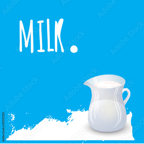 Milk splash and jug of milk for design.