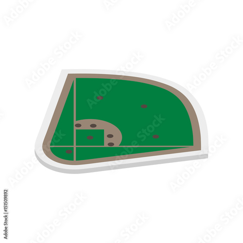 Field of play baseball isometric, vector illustration.