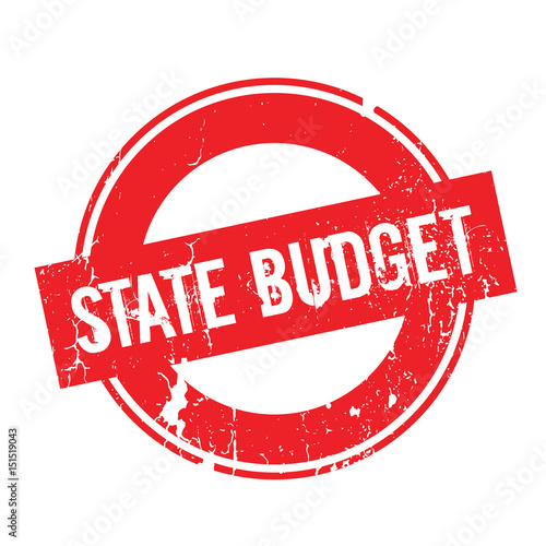 State Budget rubber stamp. Grunge design with dust scratches. Effects can be easily removed for a clean, crisp look. Color is easily changed.
