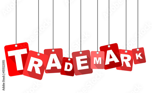 Red vector flat design background trademark. It is well adapted for web design.
