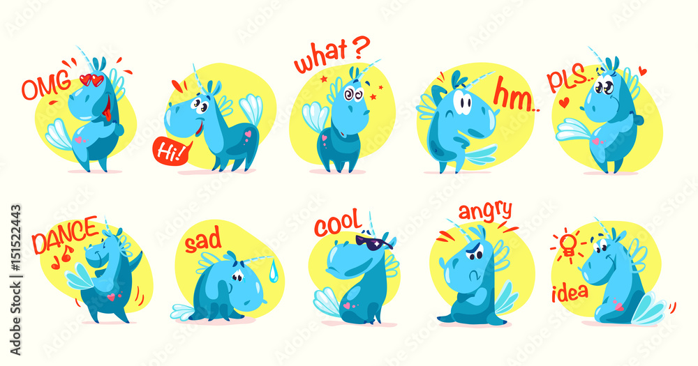 Vector flat unicorn illustration. Vector flat unicorn illustration.