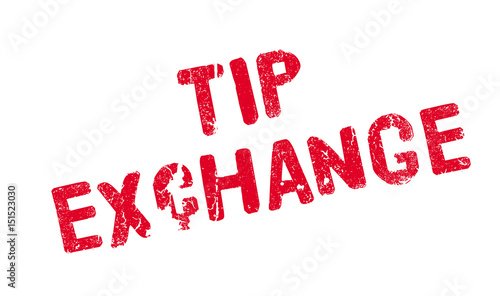 Tip Exchange rubber stamp. Grunge design with dust scratches. Effects can be easily removed for a clean, crisp look. Color is easily changed.