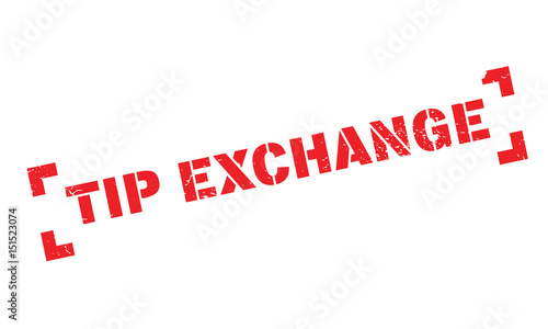 Tip Exchange rubber stamp. Grunge design with dust scratches. Effects can be easily removed for a clean, crisp look. Color is easily changed.