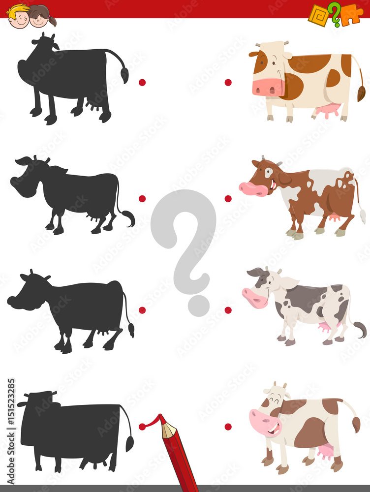 shadow activity game with cows