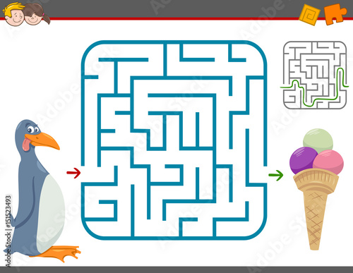 maze leisure game with penguin