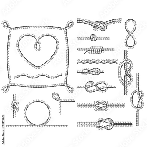 Rope frames and knots - borders and twists